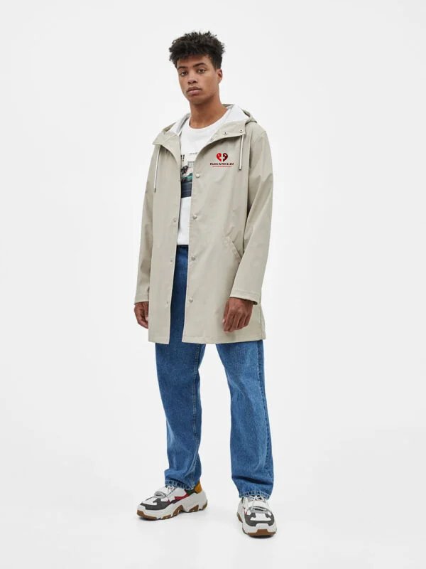 Raincoat with slogan print