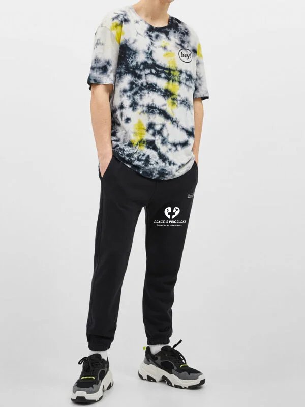 Oversized T-shirt with tie-dye print
