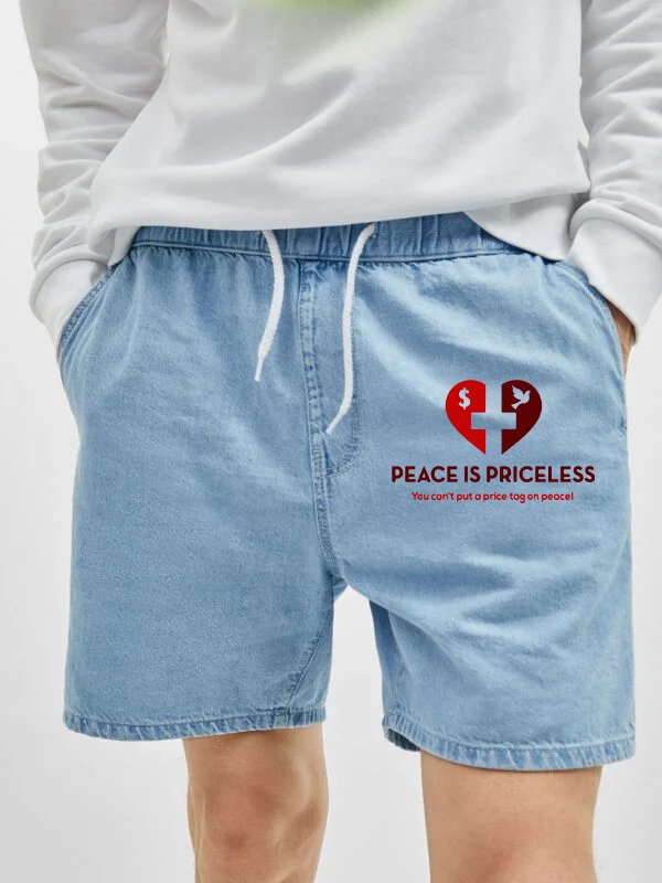 Blue Bleach Wash Denim Western Short