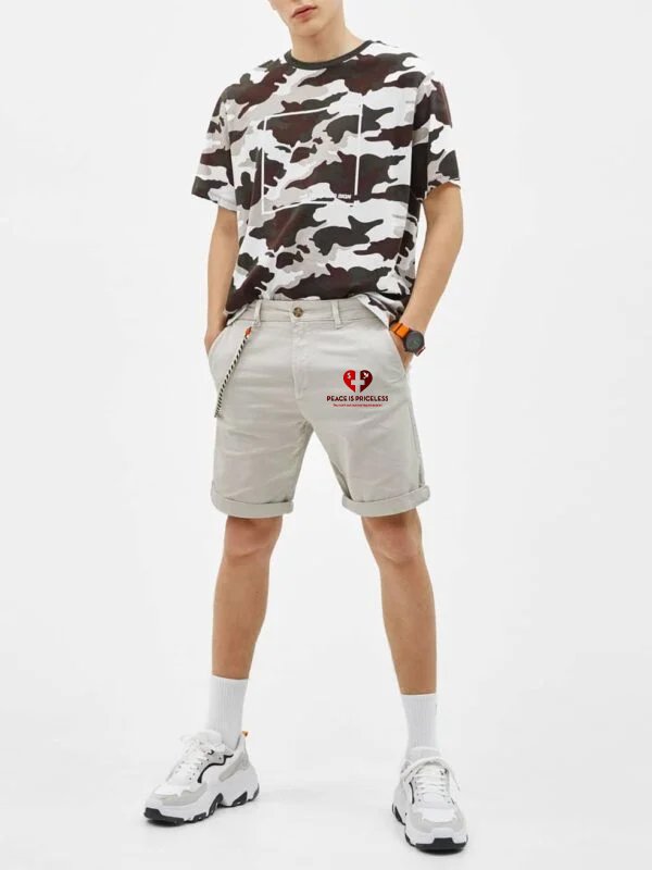 Pale Blue Drawstring Waist Jersey Shorts