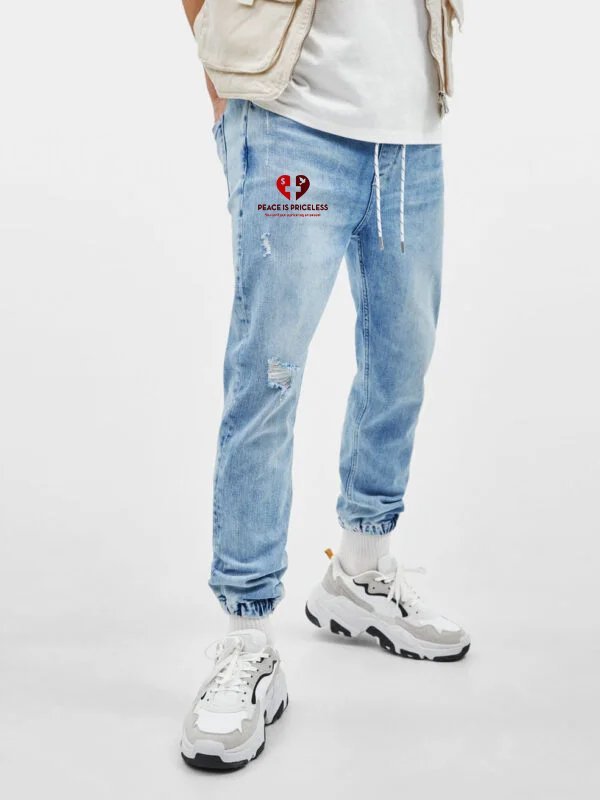 Denim sweatpants